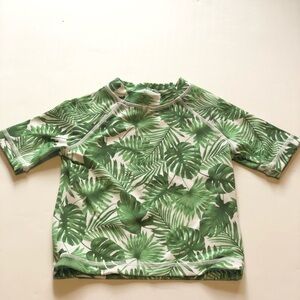 Janie and Jack Short Sleeve Baby Palm Leaf Rash Guard Size 6-12 Months
